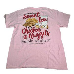 Simply Southern T-Shirt Womens 2XL Pink Chicken Nugget Sweet Tea